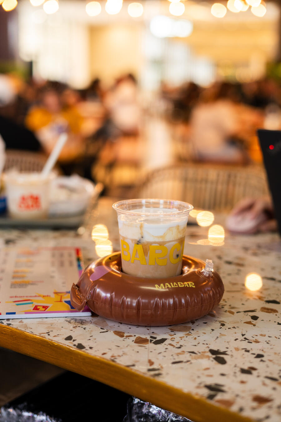 Iced Spanish Latte on a Malabar floatie